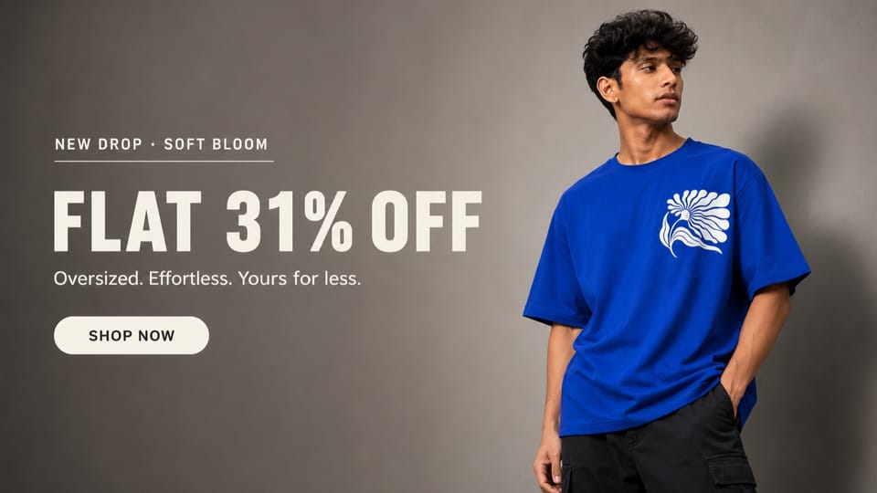 Soft Bloom — flat 31% off. Oversized, effortless.